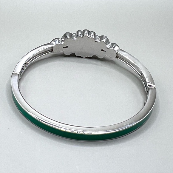 lia sophia “Florid” Med stretch bangle bracelet, Navy Blue & green resin - Picture 4 of 9